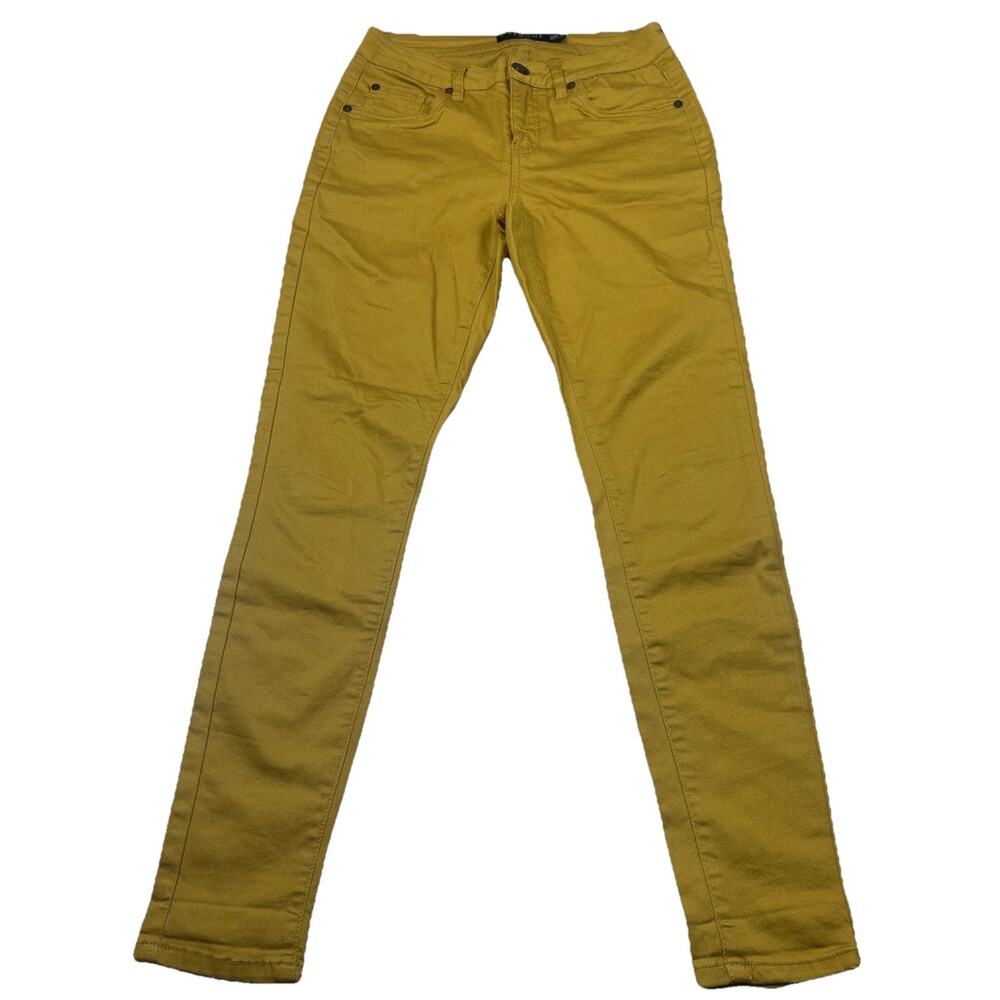 One5One Womens Skinny Pants Size 4 Mustard Yellow Stretch Denim Look